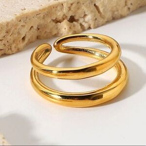 Stainless steel gold plated 18 k size 8